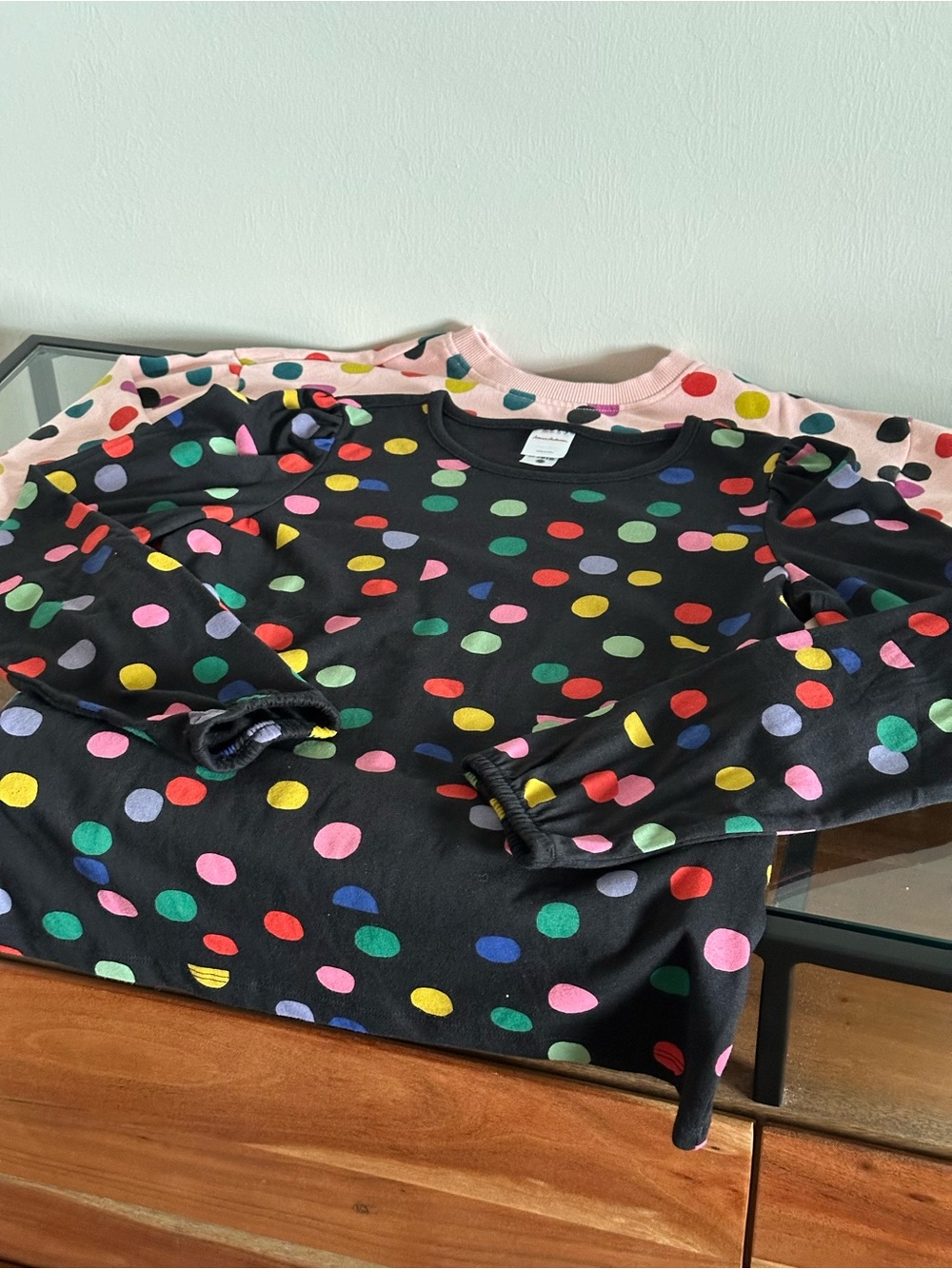 Hanna Andersson Girls' Long Sleeve Mix Pink, Black, White, Lavender Lot of 4 - Picture 5 of 10